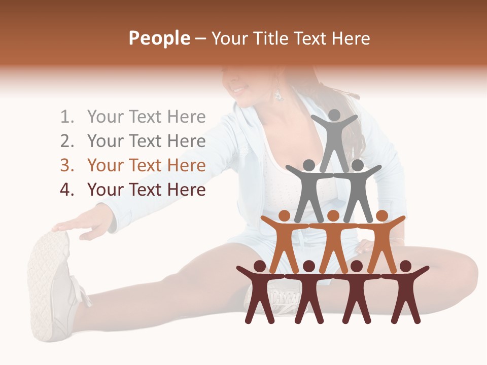 Stretch Isolated Woman PowerPoint Template