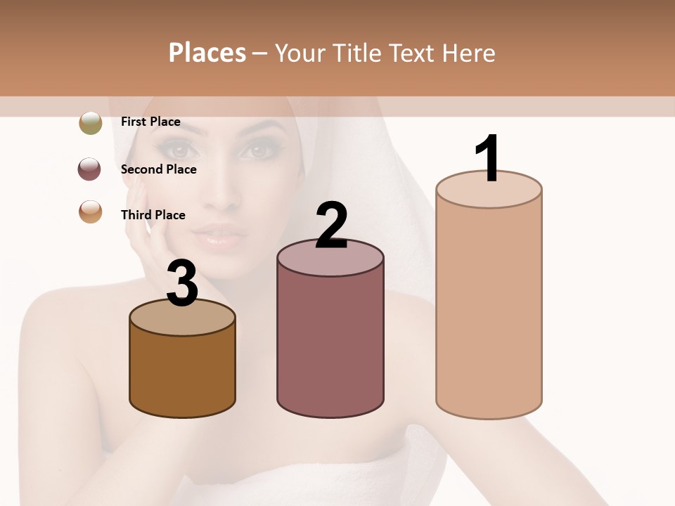 A Woman With A Towel On Her Head Sitting At A Table PowerPoint Template