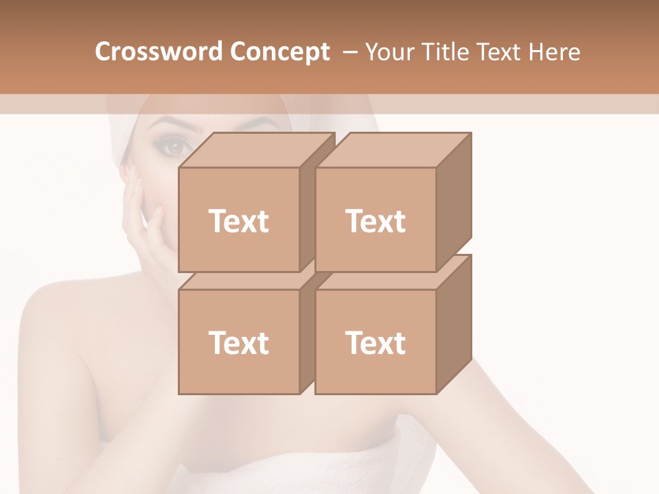 A Woman With A Towel On Her Head Sitting At A Table PowerPoint Template