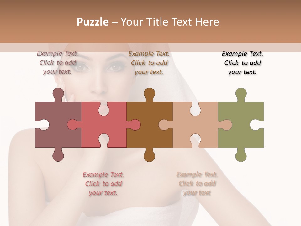 A Woman With A Towel On Her Head Sitting At A Table PowerPoint Template