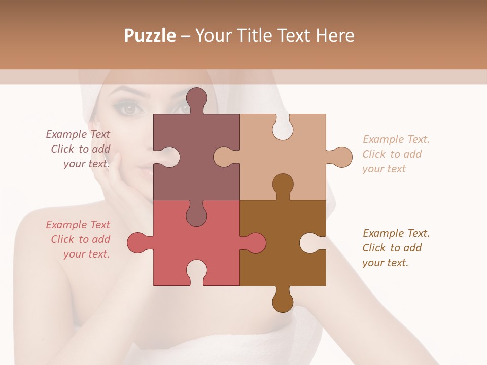 A Woman With A Towel On Her Head Sitting At A Table PowerPoint Template