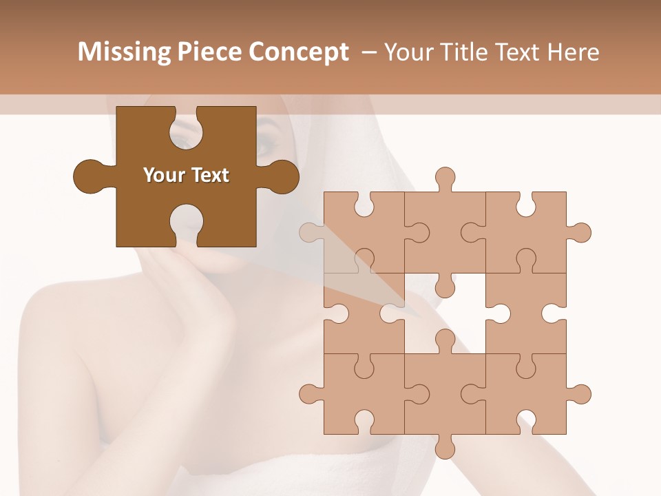 A Woman With A Towel On Her Head Sitting At A Table PowerPoint Template