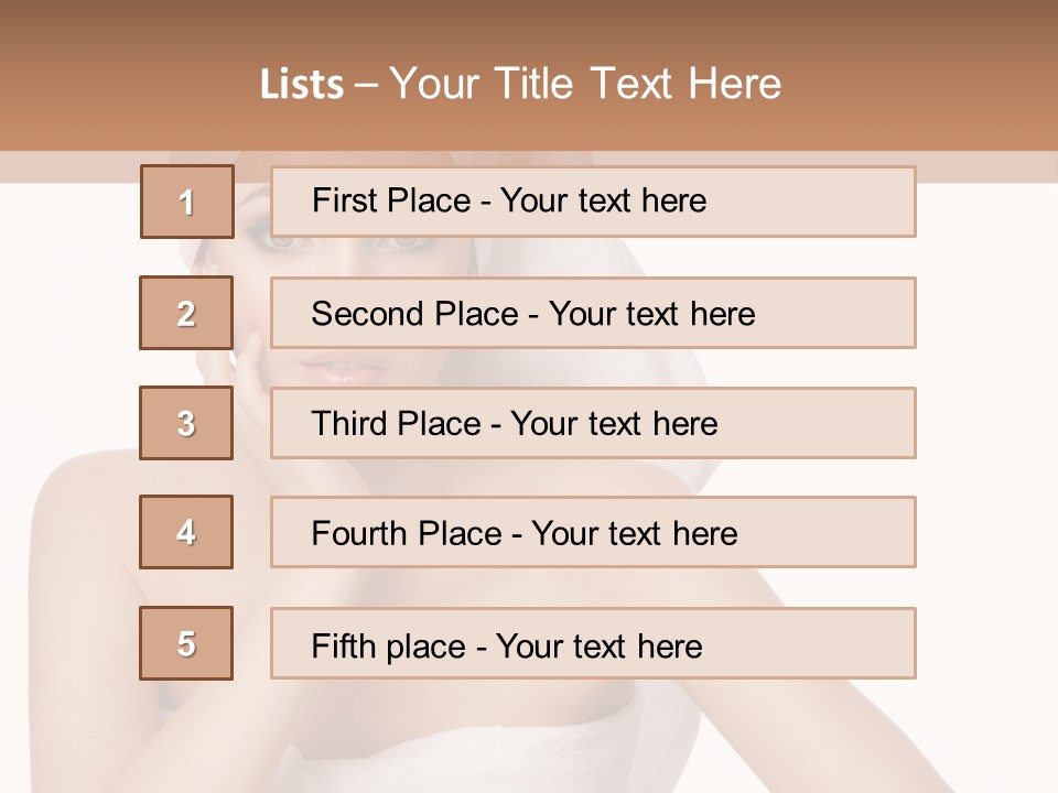 A Woman With A Towel On Her Head Sitting At A Table PowerPoint Template