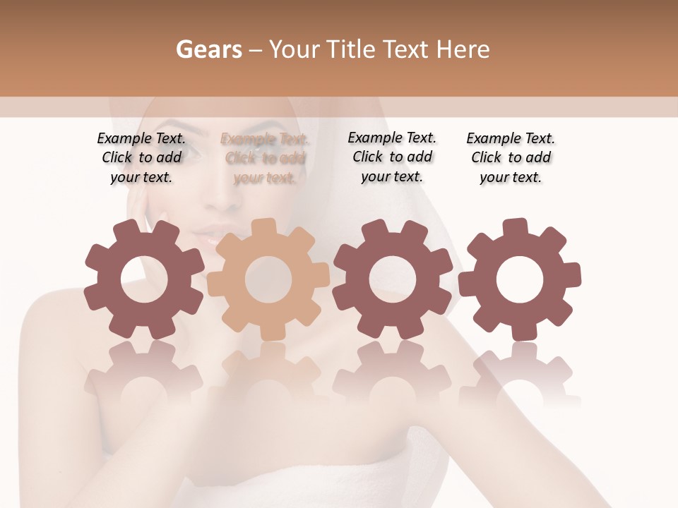 A Woman With A Towel On Her Head Sitting At A Table PowerPoint Template