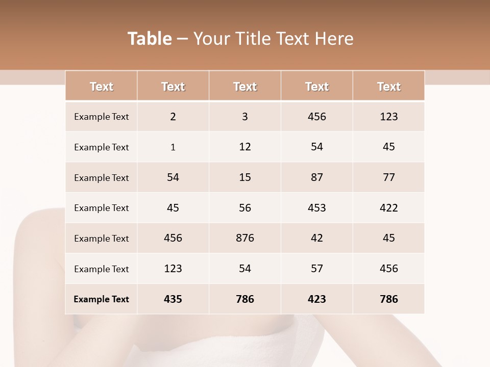 A Woman With A Towel On Her Head Sitting At A Table PowerPoint Template