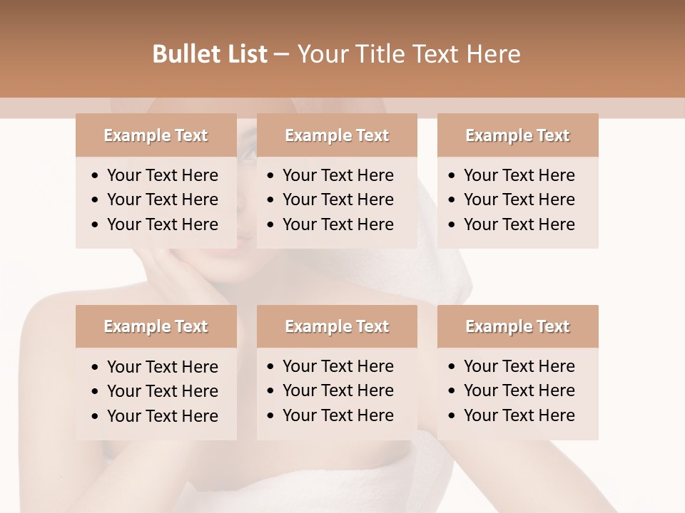 A Woman With A Towel On Her Head Sitting At A Table PowerPoint Template