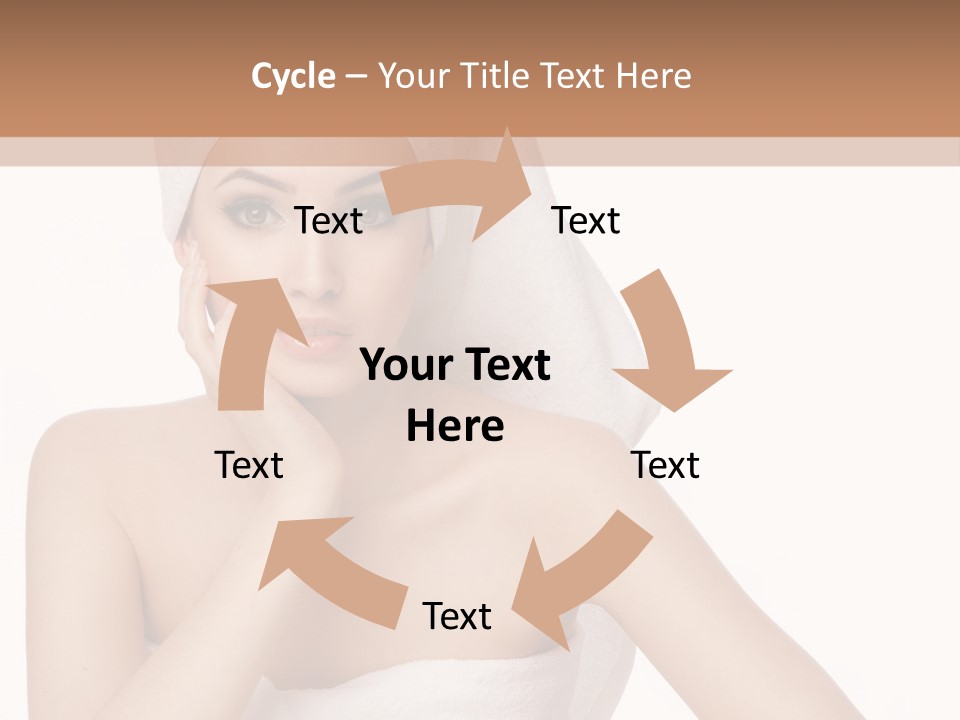 A Woman With A Towel On Her Head Sitting At A Table PowerPoint Template