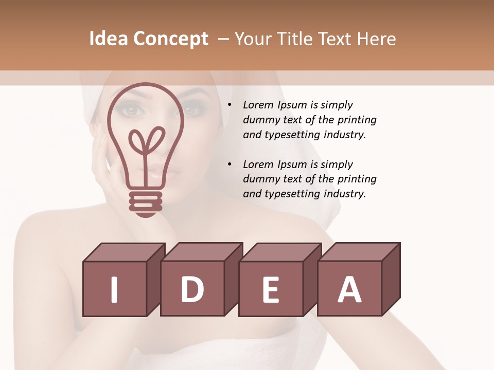 A Woman With A Towel On Her Head Sitting At A Table PowerPoint Template