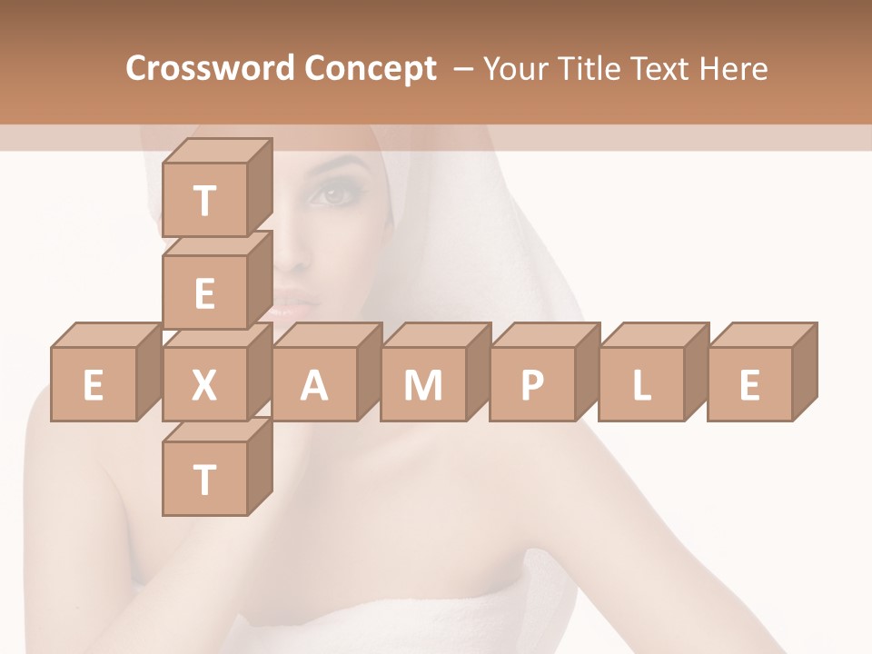 A Woman With A Towel On Her Head Sitting At A Table PowerPoint Template