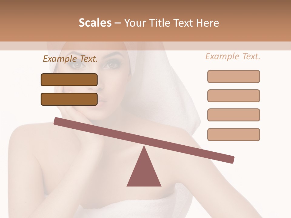 A Woman With A Towel On Her Head Sitting At A Table PowerPoint Template