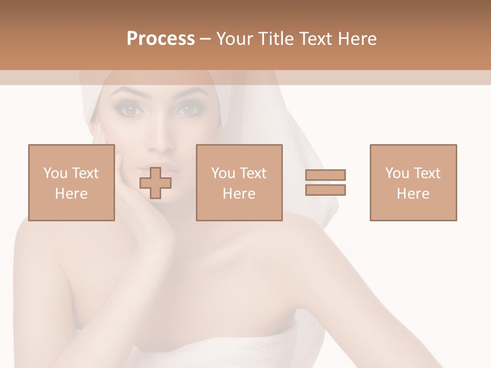 A Woman With A Towel On Her Head Sitting At A Table PowerPoint Template