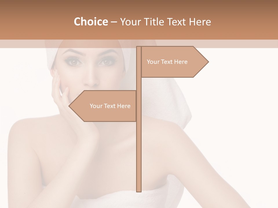 A Woman With A Towel On Her Head Sitting At A Table PowerPoint Template