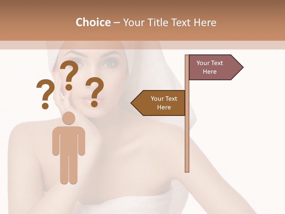 A Woman With A Towel On Her Head Sitting At A Table PowerPoint Template