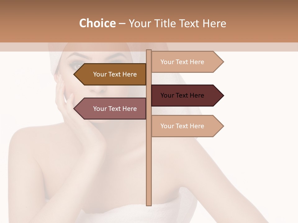 A Woman With A Towel On Her Head Sitting At A Table PowerPoint Template