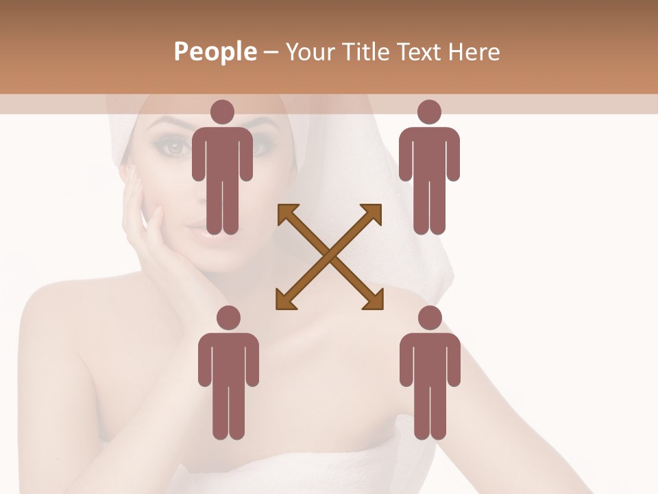 A Woman With A Towel On Her Head Sitting At A Table PowerPoint Template