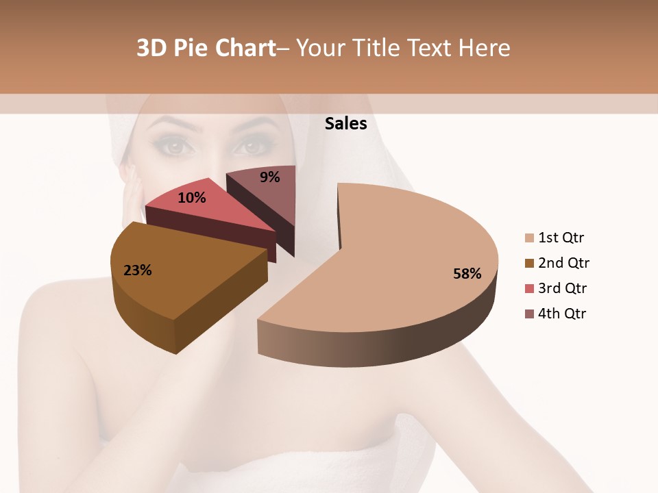 A Woman With A Towel On Her Head Sitting At A Table PowerPoint Template