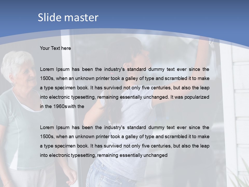 Grandmother Servicing Glass PowerPoint Template