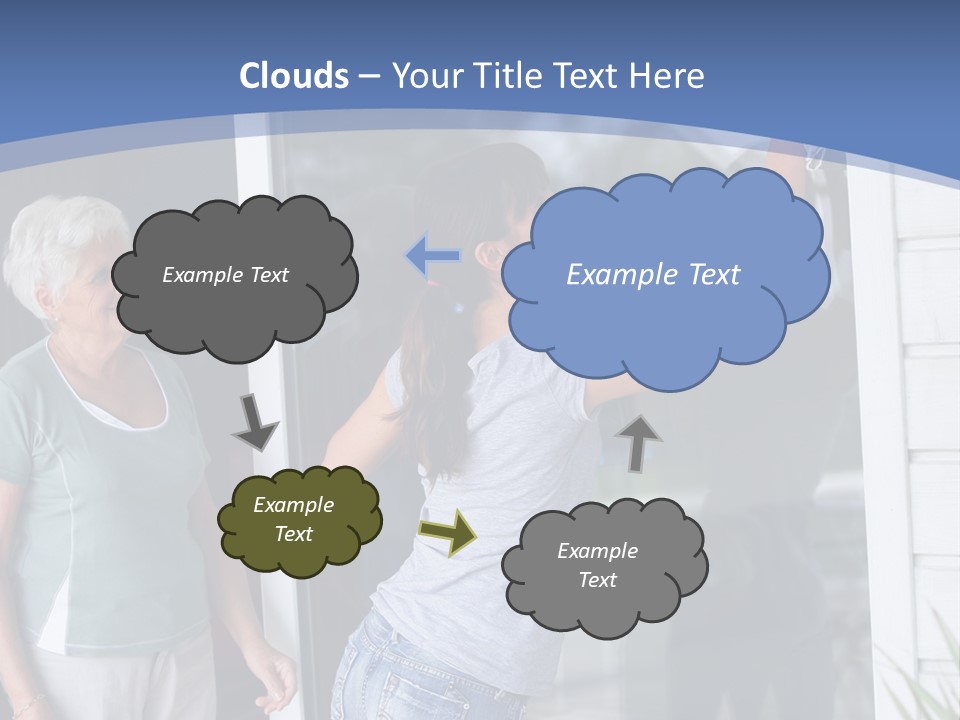 Grandmother Servicing Glass PowerPoint Template