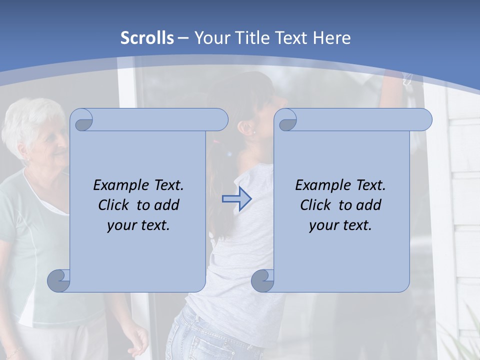 Grandmother Servicing Glass PowerPoint Template