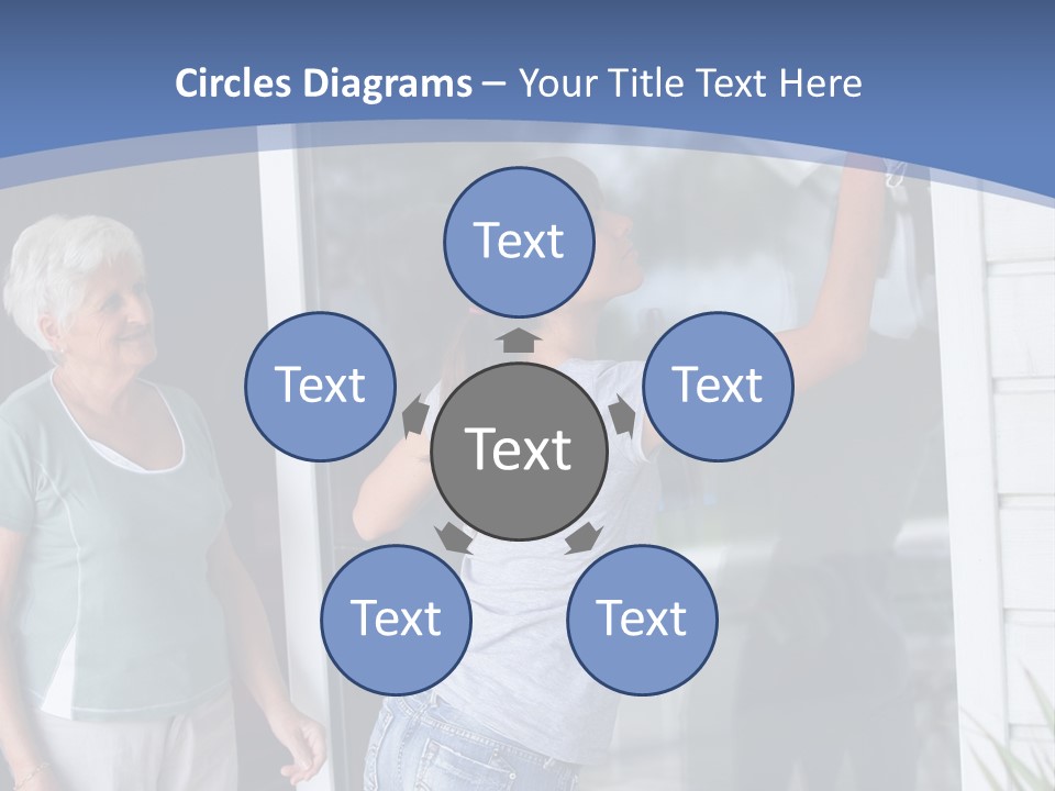 Grandmother Servicing Glass PowerPoint Template