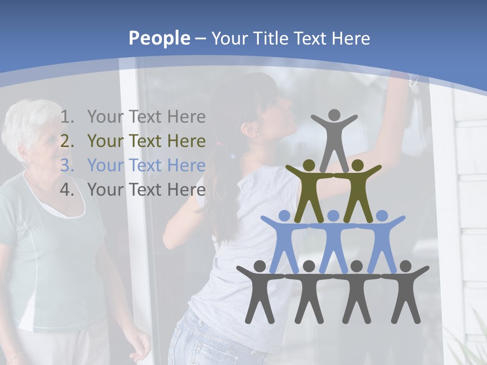 Grandmother Servicing Glass PowerPoint Template