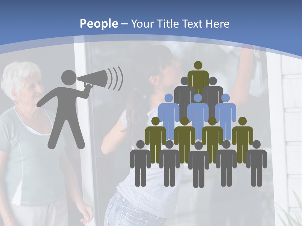 Grandmother Servicing Glass PowerPoint Template