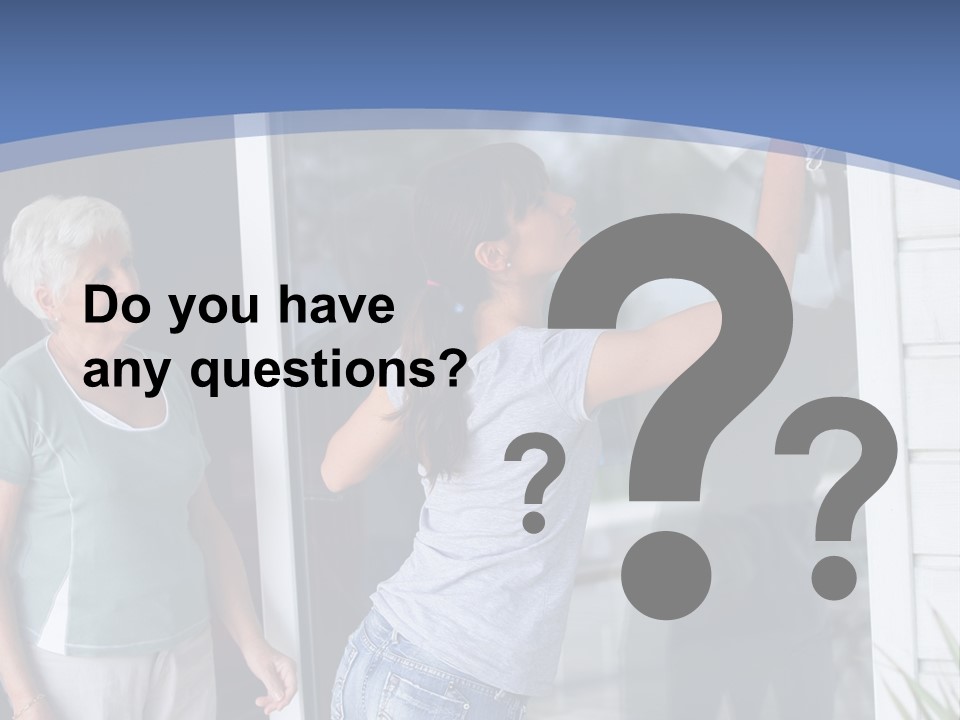 Grandmother Servicing Glass PowerPoint Template