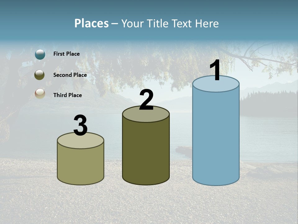 A Large Body Of Water Surrounded By Trees PowerPoint Template