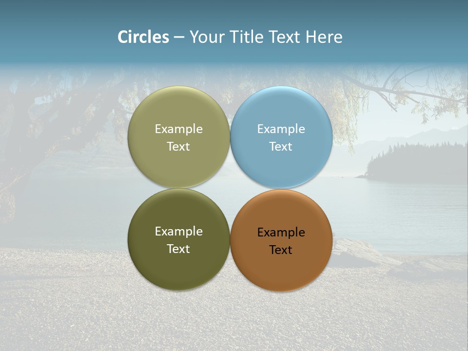 A Large Body Of Water Surrounded By Trees PowerPoint Template