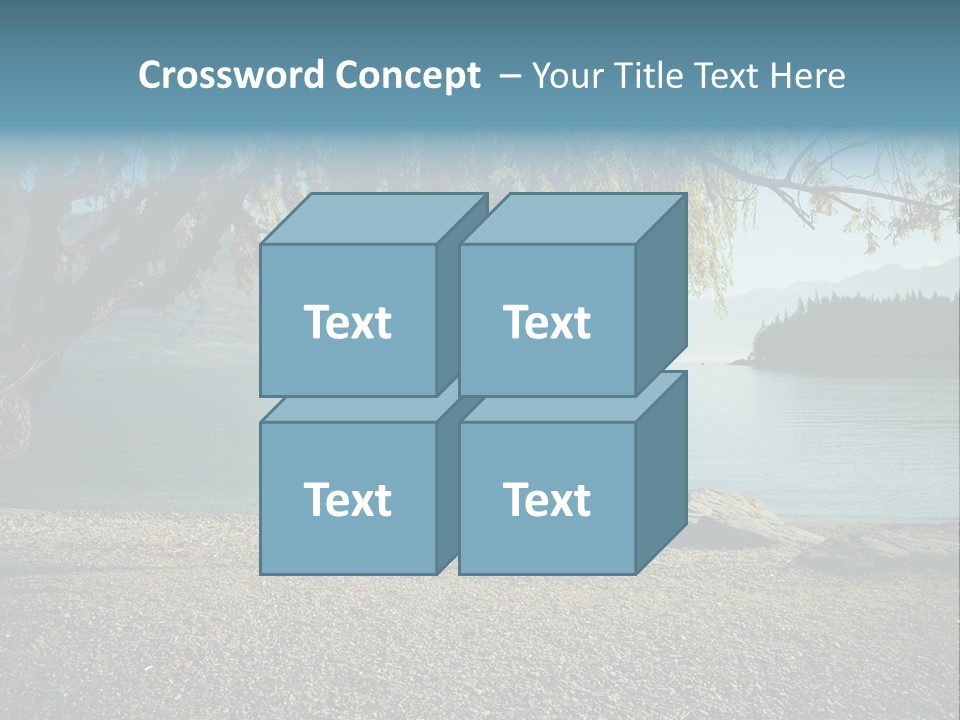 A Large Body Of Water Surrounded By Trees PowerPoint Template