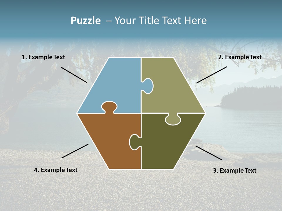 A Large Body Of Water Surrounded By Trees PowerPoint Template