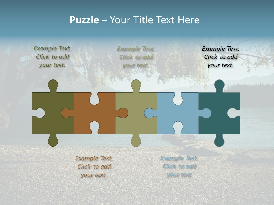 A Large Body Of Water Surrounded By Trees PowerPoint Template