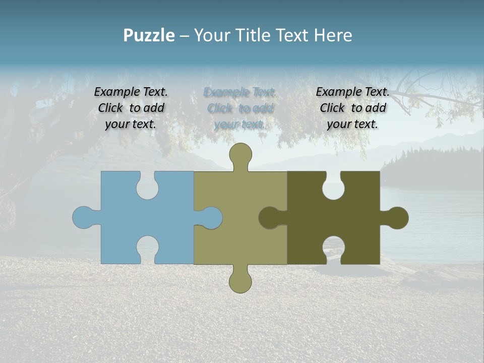 A Large Body Of Water Surrounded By Trees PowerPoint Template