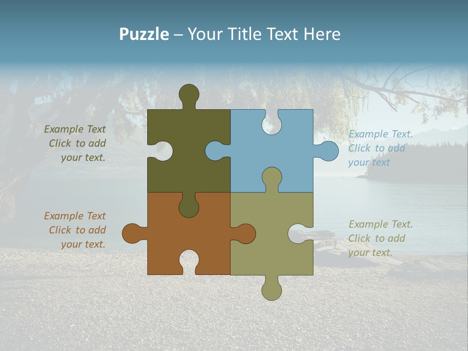 A Large Body Of Water Surrounded By Trees PowerPoint Template