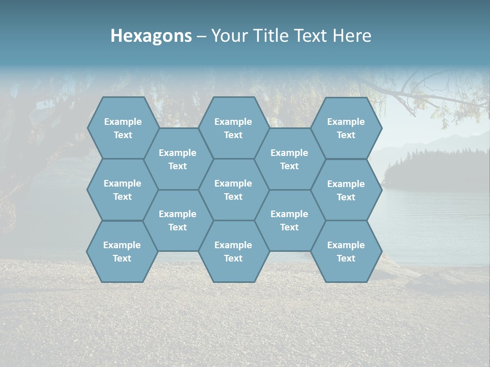 A Large Body Of Water Surrounded By Trees PowerPoint Template