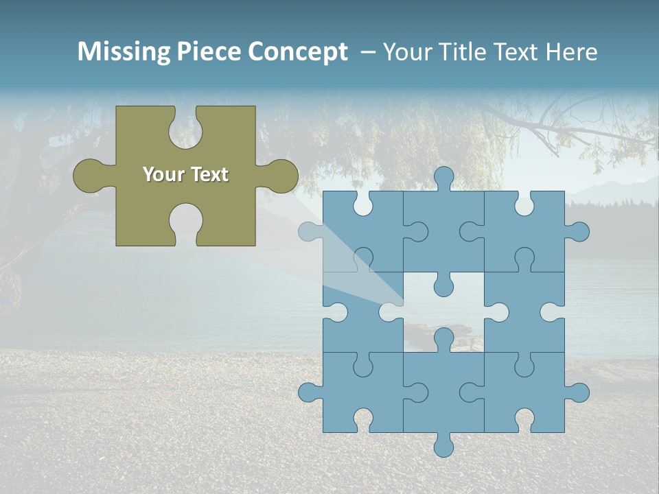 A Large Body Of Water Surrounded By Trees PowerPoint Template