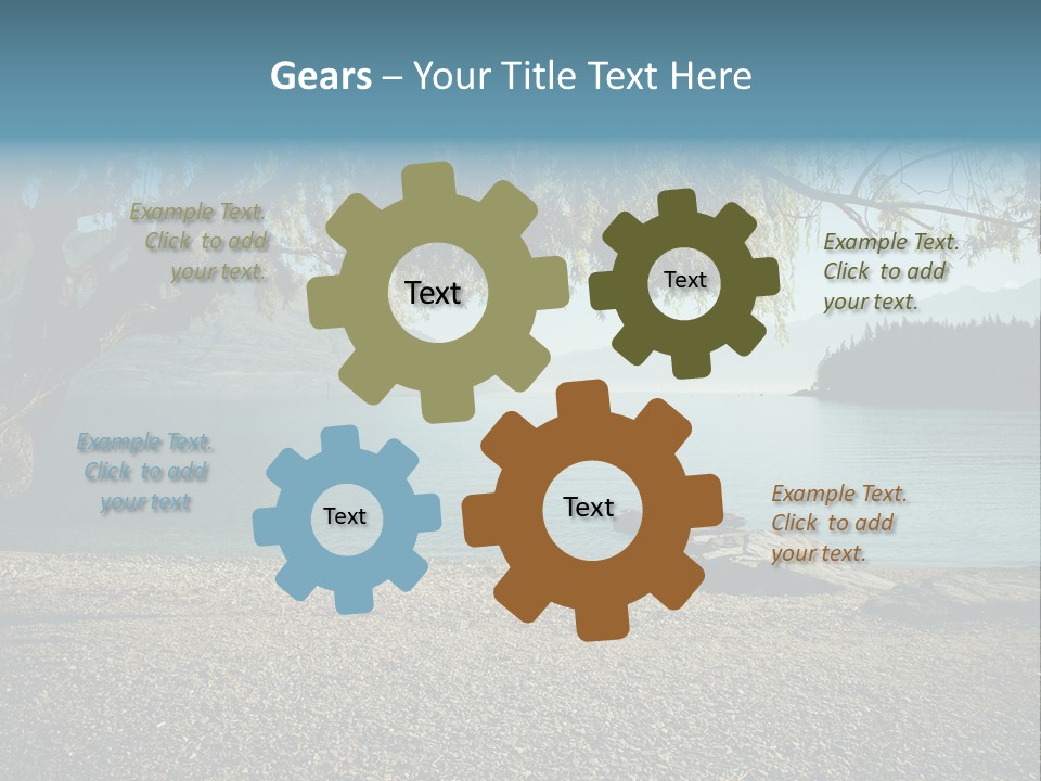 A Large Body Of Water Surrounded By Trees PowerPoint Template