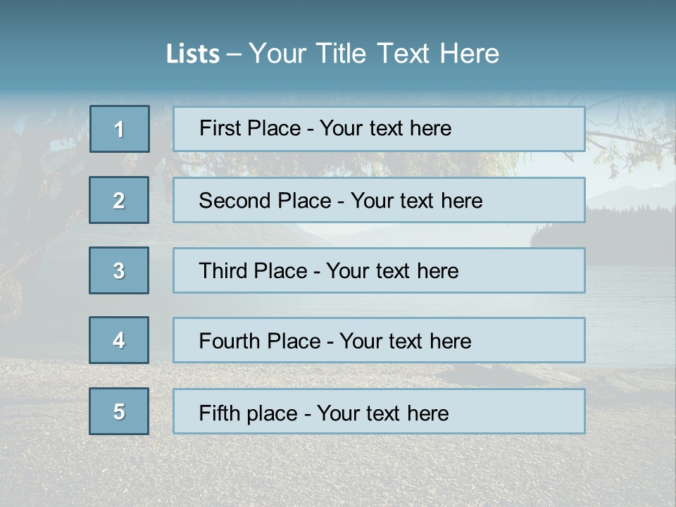 A Large Body Of Water Surrounded By Trees PowerPoint Template