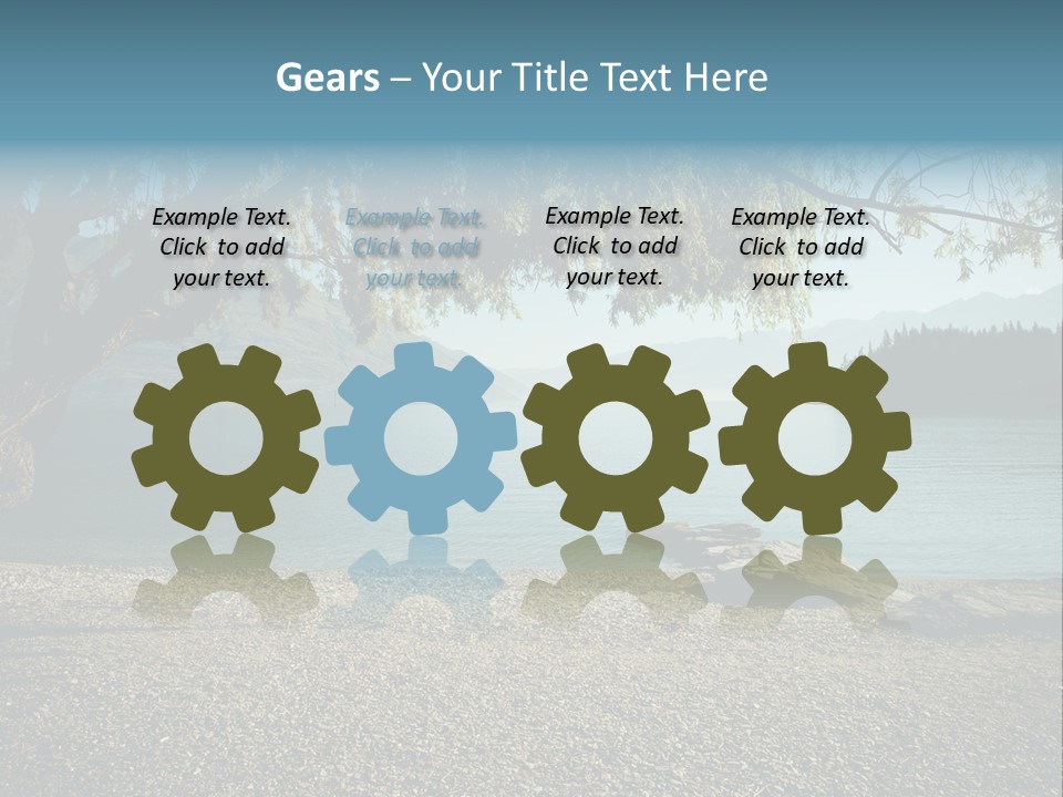 A Large Body Of Water Surrounded By Trees PowerPoint Template