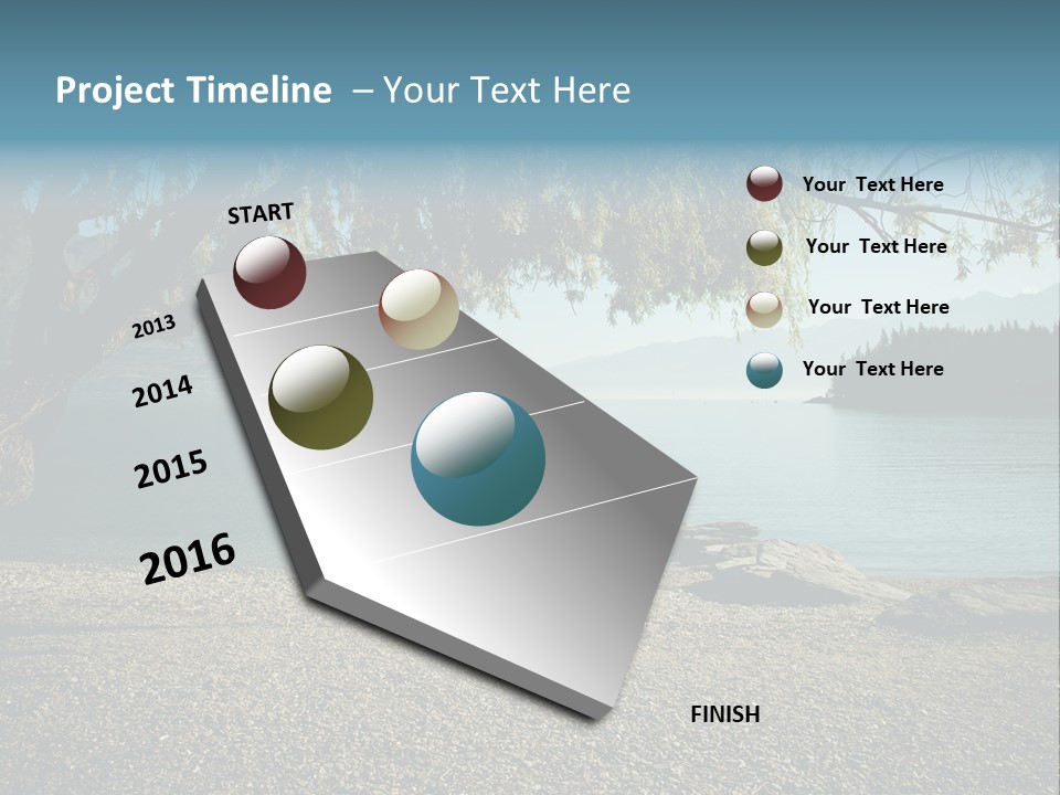 A Large Body Of Water Surrounded By Trees PowerPoint Template