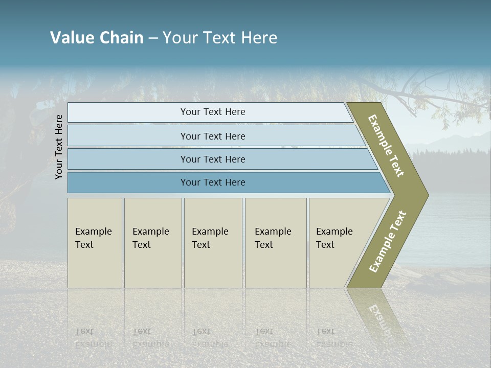 A Large Body Of Water Surrounded By Trees PowerPoint Template