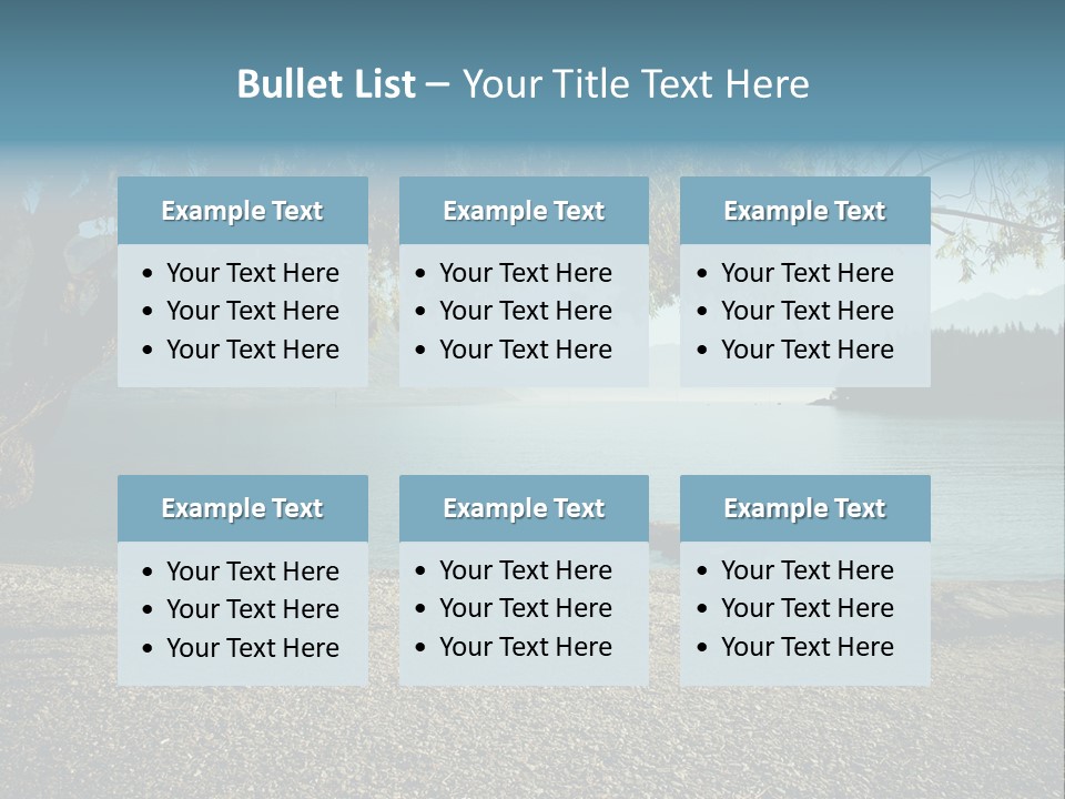 A Large Body Of Water Surrounded By Trees PowerPoint Template