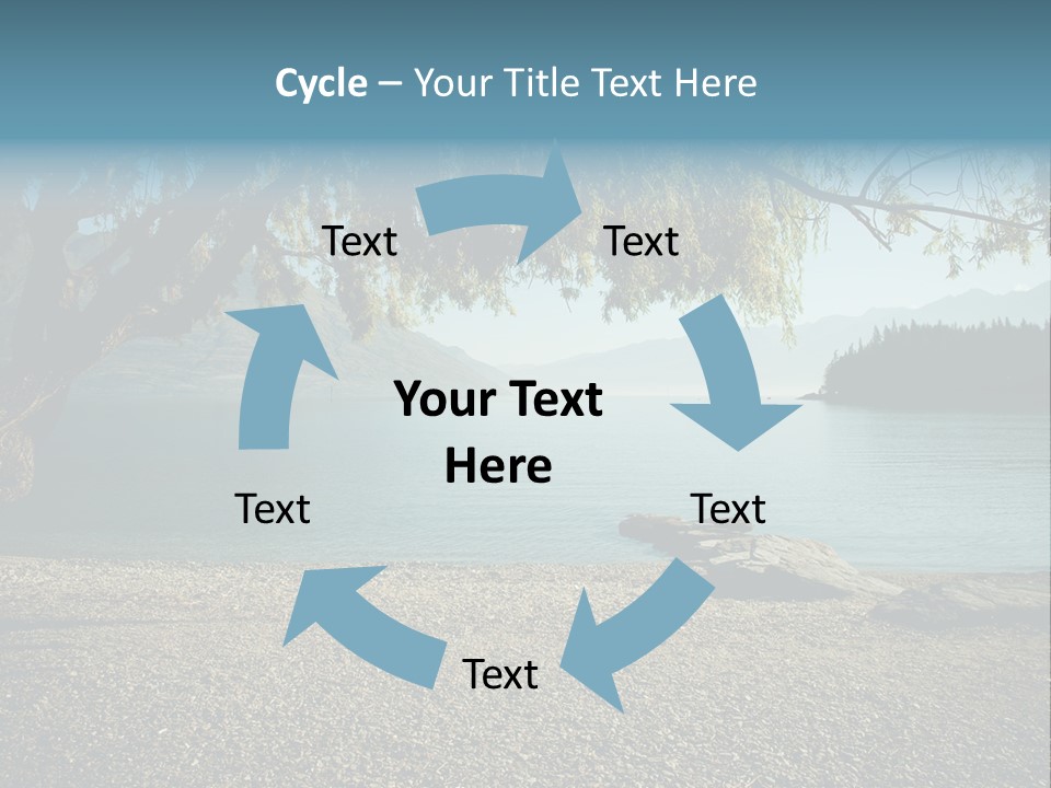 A Large Body Of Water Surrounded By Trees PowerPoint Template