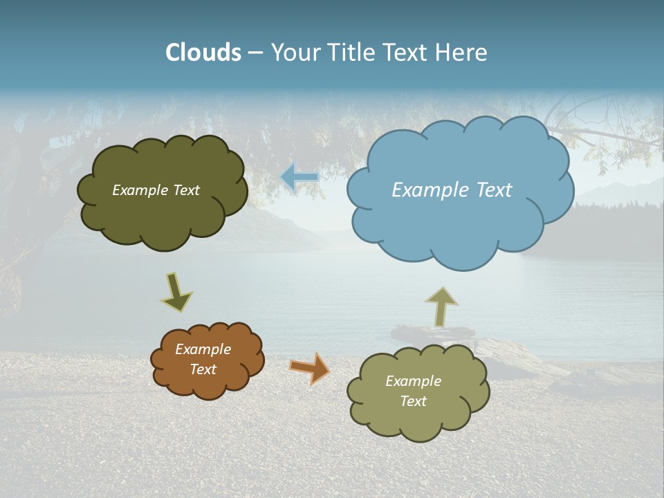 A Large Body Of Water Surrounded By Trees PowerPoint Template