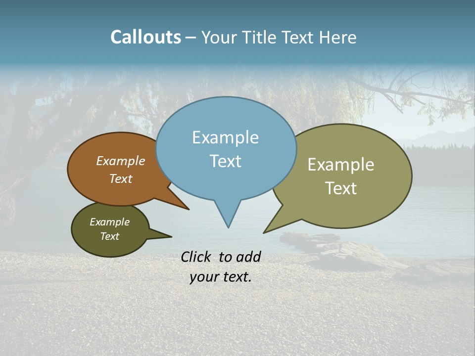 A Large Body Of Water Surrounded By Trees PowerPoint Template