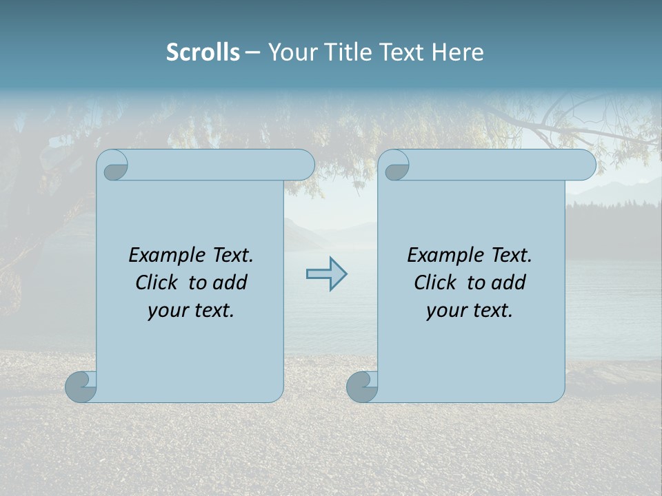 A Large Body Of Water Surrounded By Trees PowerPoint Template