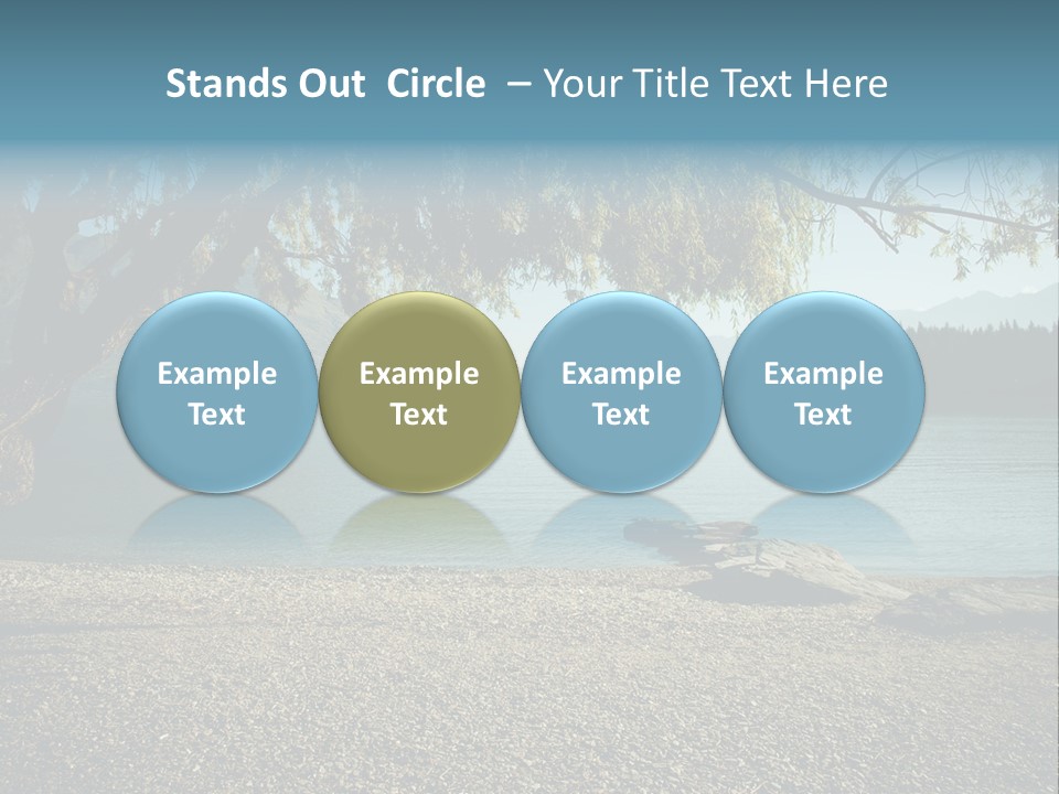 A Large Body Of Water Surrounded By Trees PowerPoint Template