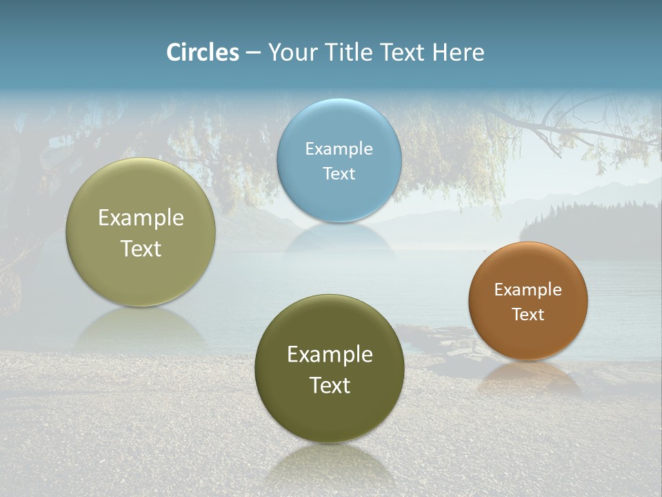 A Large Body Of Water Surrounded By Trees PowerPoint Template