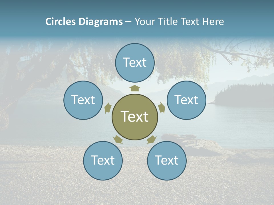 A Large Body Of Water Surrounded By Trees PowerPoint Template