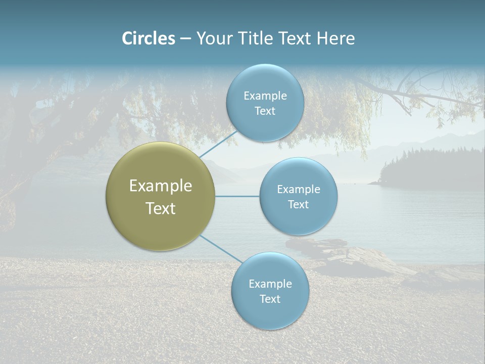 A Large Body Of Water Surrounded By Trees PowerPoint Template